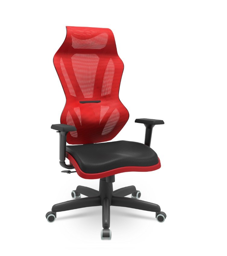 Cadeira Plaxmetal Gamer Vizon Dz Encosto Tela Vermelha Mecanismo Relax System Detalhes Vermelho