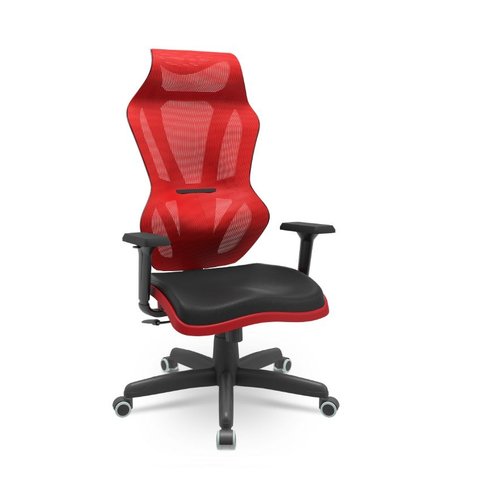 Cadeira Plaxmetal Gamer Vizon Dz Encosto Tela Vermelha Mecanismo Relax System Detalhes Vermelho