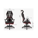 Ver imagem 4 de Cadeira Plaxmetal Gamer Vizon Dz Encosto Tela Vermelha Mecanismo Relax System Detalhes Vermelho