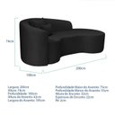 Ver imagem 3 de Recamier Curvo Orgânico 200cm 3 Lugares Lado Direito para Sala de Estar Bouclé Londres