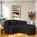 Ver imagem 1 de Recamier Curvo Orgânico 200cm 3 Lugares Lado Direito para Sala de Estar Bouclé Londres