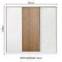 Ver imagem 3 de Guarda Roupa Casal 100% MDF Madesa Royale 3 Portas de Correr Branco/Branco/Rustic Cor:Branco/Rustic/
