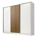 Ver imagem 2 de Guarda Roupa Casal 100% MDF Madesa Royale 3 Portas de Correr Branco/Branco/Rustic Cor:Branco/Rustic/