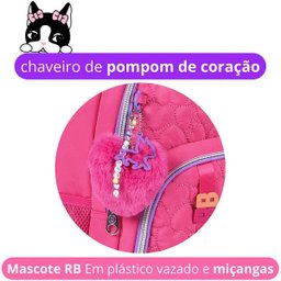 Mochila Escolar de Costas Rebecca Bonbon Soft Matelassê Rosa Re24536 - 3