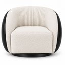 Ver imagem 4 de Poltrona Giratória 360° Orgânica Bouclé Sala Recepção Nuvem:Bouclê/Courino Sintético/ Off White Deta
