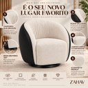 Ver imagem 6 de Poltrona Giratória 360° Orgânica Bouclé Sala Recepção Nuvem:Bouclê/Courino Sintético/ Off White Deta