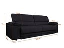 Ver imagem 2 de Sofá Leon 2,00m com Molas Retrátil Reclinável Velosuede - Netsofas - Preto