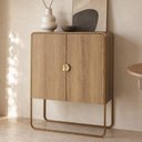 Ver imagem 3 de Aparador Buffet para Sala de Jantar Industrial Orgânico 90cm Alek A03 Hanover Dourado - Lyam Decor