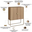 Ver imagem 5 de Aparador Buffet para Sala de Jantar Industrial Orgânico 90cm Alek A03 Hanover Dourado - Lyam Decor