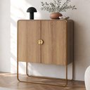 Ver imagem 1 de Aparador Buffet para Sala de Jantar Industrial Orgânico 90cm Alek A03 Hanover Dourado - Lyam Decor