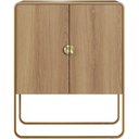 Ver mais imagens de Aparador Buffet para Sala de Jantar Industrial Orgânico 90cm Alek A03 Hanover Dourado - Lyam Decor