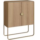 Ver imagem 2 de Aparador Buffet para Sala de Jantar Industrial Orgânico 90cm Alek A03 Hanover Dourado - Lyam Decor