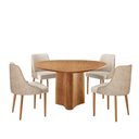 Ver imagem 2 de Sala de Jantar Mesa Selene 135cm Madeira Tampo Laminado com 4 Cadeiras Esmeralda