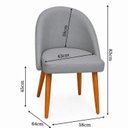 Ver imagem 3 de Kit 6 Cadeiras Estofada Moderna Sala de Jantar Lua Cinza