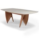 Ver imagem 1 de Mesa de Jantar Retangular de Madeira Saint Germain 180cm X 100cm Lamina de Cinamomo