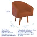 Ver imagem 3 de Poltrona Jade Decorativa Moderna Sala de Estar Quarto Escritório Conforto Corano Nozes e Suede Pés P