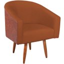 Ver imagem 5 de Poltrona Jade Decorativa Moderna Sala de Estar Quarto Escritório Conforto Corano Nozes e Suede Pés P