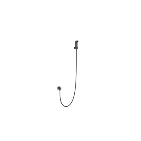 Ducha Higiênica Íntima Quadrada com Registro sem Derivação Black Matte Preto Fosco Metal Premium 1/4