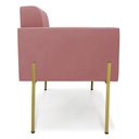 Ver mais imagens de Poltrona para Sala Pé Metal Dourado Kit 2 Ana Suede Rosê - Ibiza