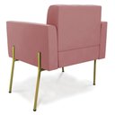 Ver imagem 7 de Poltrona para Sala Pé Metal Dourado Kit 2 Ana Suede Rosê - Ibiza