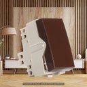 Ver imagem 4 de Kit 5 Módulos Interruptor Simples Sleek Marrom Margirius Cor:marrom