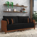 Ver imagem 6 de Sofá 2 Lugares Living 172cm Pé Madeira Valença Marrom/veludo Preto K01 - D\'rossi