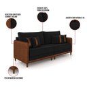Ver imagem 5 de Sofá 2 Lugares Living 172cm Pé Madeira Valença Marrom/veludo Preto K01 - D\'rossi