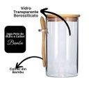 Ver imagem 3 de Jogo 2 Potes Vidro Hermético 870ml com Tampa Bambu e Colher Bambu - Tuut