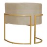 Kit 2 Poltronas Decorativa Sala de Estar Luana Base Gold Suede Bege - Montanaris Decor - 6
