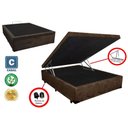 Ver imagem 5 de Cama Box Baú Casal Conforto Suede Marrom + Colchão Casal Conforto Espuma D23 Com EPS 17x138x188