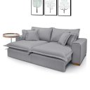 Ver imagem 2 de Sofá Retrátil Reclinável Verona com Molas Ensacadas no Assento Tecido Linho Cinza Claro 2,50m