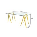Ver imagem 2 de Escrivaninha De Vidro Itaim Cavalete Base Ferro Amarelo - Preto