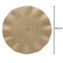 Ver imagem 3 de Conjunto 6 Sousplats Redondo 38,5cm Plástico Dourado Babado Wolff Lugar Americano Mesa Posta Pratos