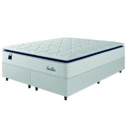 Cama Box Casal King Colchão Molas Ensacadas com Pillow Sevilha Hellen - 1