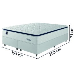 Cama Box Casal King Colchão Molas Ensacadas com Pillow Sevilha Hellen - 3