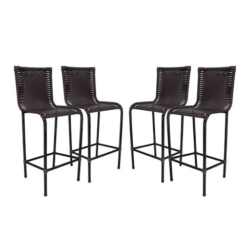 Conjunto de 4 Banquetas Alta Diplomata de Fibra Sintética