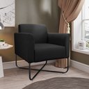 Ver imagem 2 de Kit 2 Poltronas Decorativas Base Industrial X Preta Maressa S07 Suede Preto - Ibiza