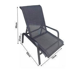 Cadeira Ajustável para Área Gourmet Telma em Alumínio Preto - 3