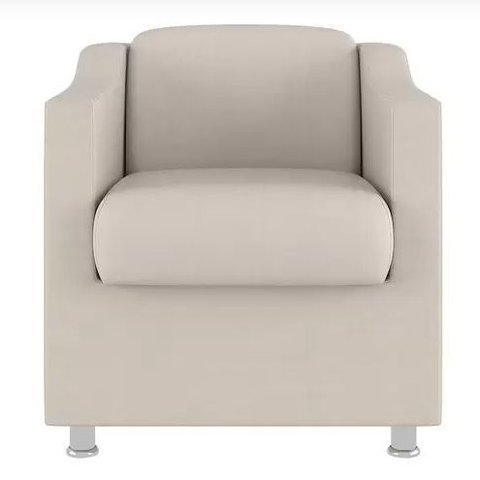 Poltrona Decorativa Recepção Reforçada Bia Suede Bege - Twdecora