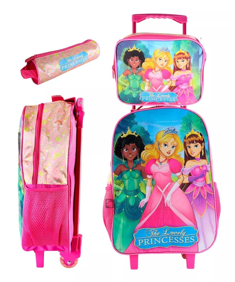 Kit Mochila Infantil Escolar Princesas 3 Peças Diversão - 8