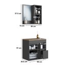 Ver imagem 3 de Conjunto para Banheiro Gabinete Suspenso 60cm com Espelheira Bahamas Preto/Grafite