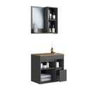 Ver imagem 6 de Conjunto para Banheiro Gabinete Suspenso 60cm com Espelheira Bahamas Preto/Grafite