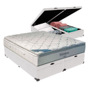 Ver imagem 1 de Cama Box Baú Bipartido Casal Branco e Colchão Freedom Molas Ensacadas Ortobom