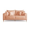 Ver imagem 2 de Sofá 3 Lugares Almofada Solta Base Madeira Linho Tijolo Mila 2m