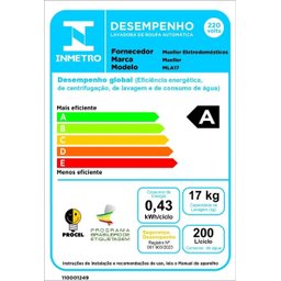 Lavadora Mueller Automática 17kg com Ultracentrifugação e Ciclo Rápido Mla17 - 11 Lavadora Mueller Automática 17kg com Ultracentrifugação e Ciclo Rápido Mla17 - 11