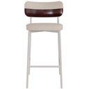 Ver imagem 2 de Kit 06 Banquetas Alta Bar Cozinha Sala de Jantar Aço Branco Kaira C01 Linho Areia Courino Café -