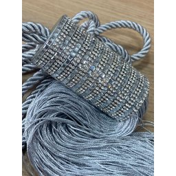 Pingente para Cortina com Strass Luxo Cinza - 2