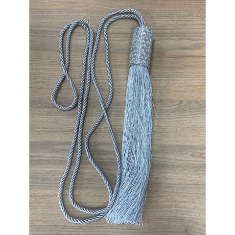 Pingente para Cortina com Strass Luxo Cinza