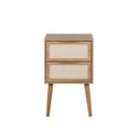 Ver imagem 1 de Mesa de Cabeceira Ivvie 2 Gavetas Tauari/dourado - Telinha Rattan