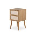 Ver imagem 7 de Mesa de Cabeceira Ivvie 2 Gavetas 100% MDF 2 Gavetas Tauari/Dourado - Telinha Rattan